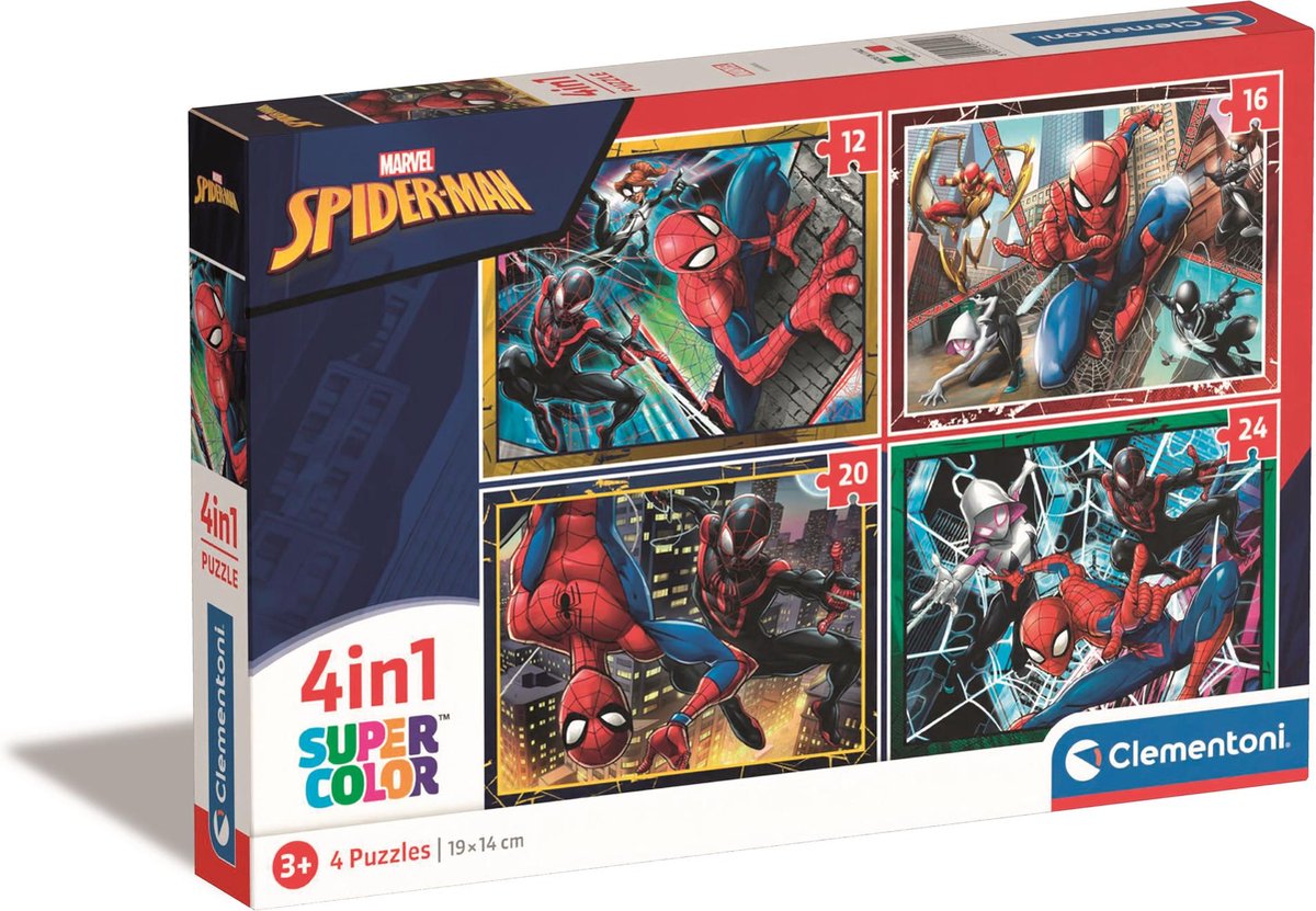Clementoni-Puzzles Marvel Spiderman, 4in1