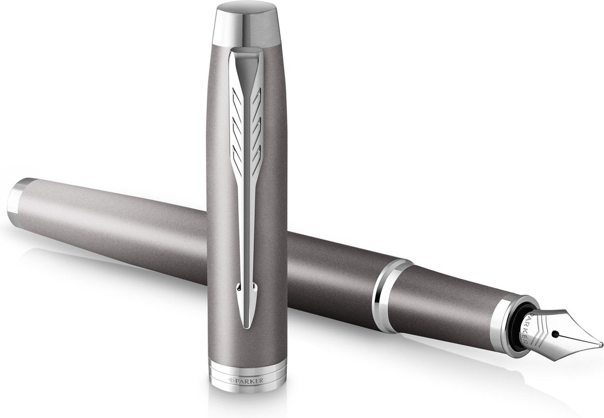 Parker, ich schreibe Rituals Füllfederhalter | graues Finish mit Farbverlauf und Chromdetails | mittlerer Punkt | blaue Tinte | mit Geschenkbox