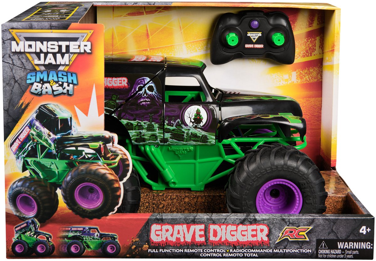 Funkgesteuerter Monster Jam 1:15 Smash and Bash Grave Digger