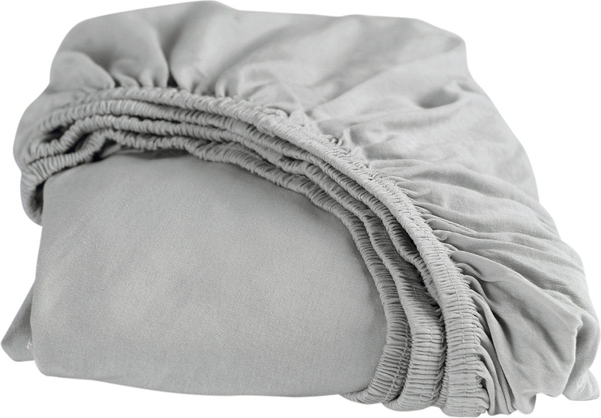 Cinderella hoeslaken - geschikt voor boxspring - jersey - 80 90x220 of 100x200 cm - tot 25 cm - lichtgrijs