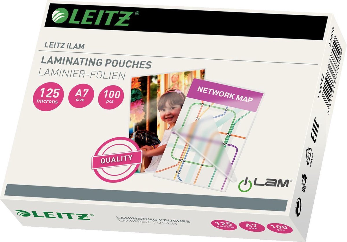 Leitz - lamineerhoezen - a7 - 125micron - 100stuks