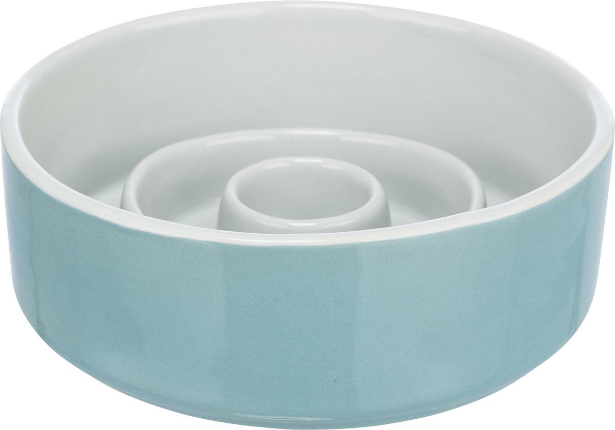 Trixie Futternapf für langsames Fressen, Keramik, graublau