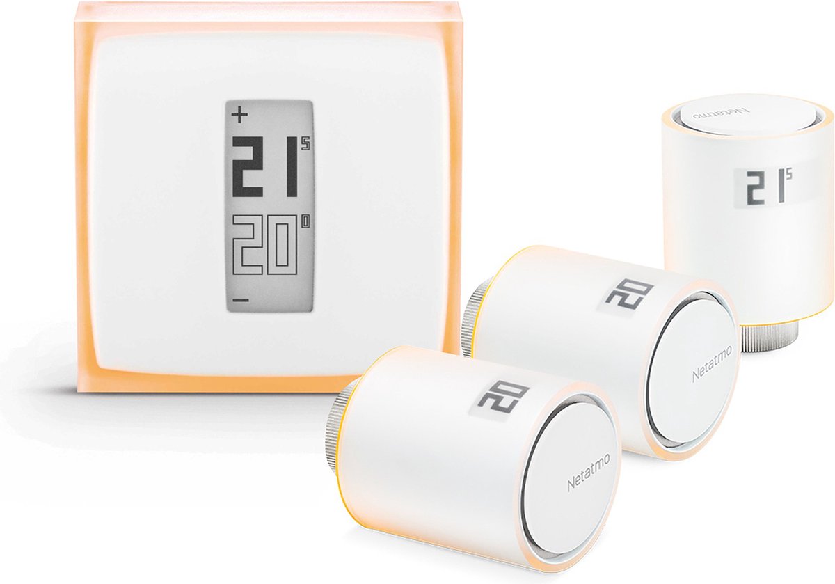 Netatmo-Paket „Smart Thermostat + 3 Smart-Heizkörperknöpfe“