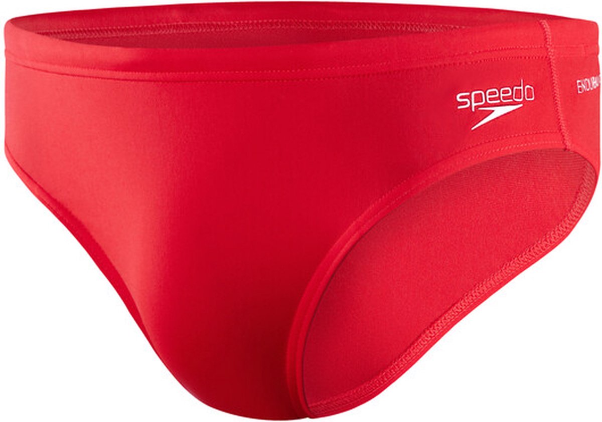 Speedo eco+ brief 7 cm heren - zwembroek heren - chloorbestendige zwemslip heren - strakke sportzwembroek met trekkoord - rood - m