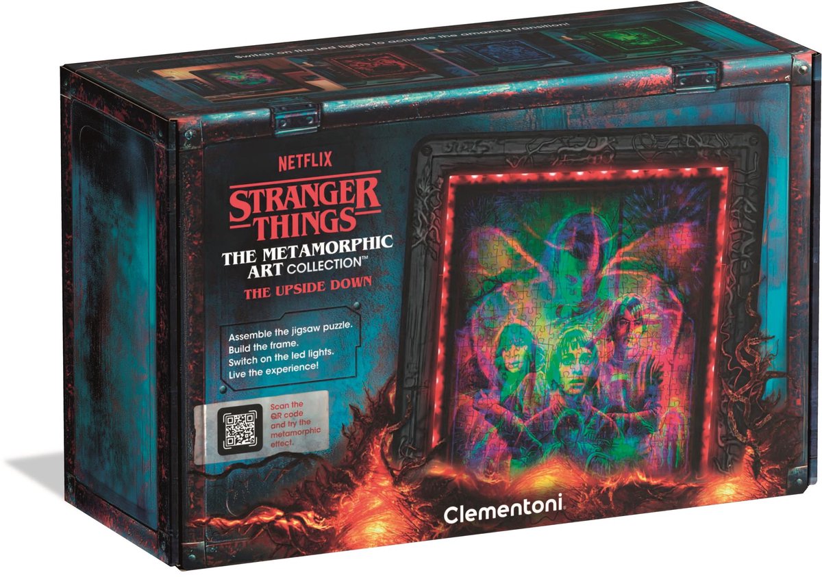Clementoni – Puzzle – Stranger Things – Morphing Collection – The Upside Down – Puzzle mit RGB-Beleuchtung und Morphing-Effekt – 520 Teile