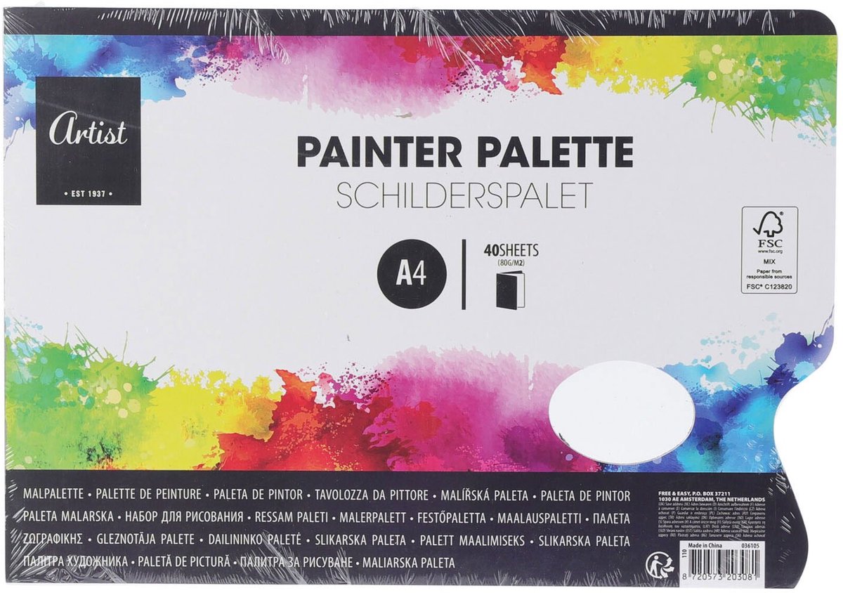 Malerpalettenpapier A4, 40 Blatt