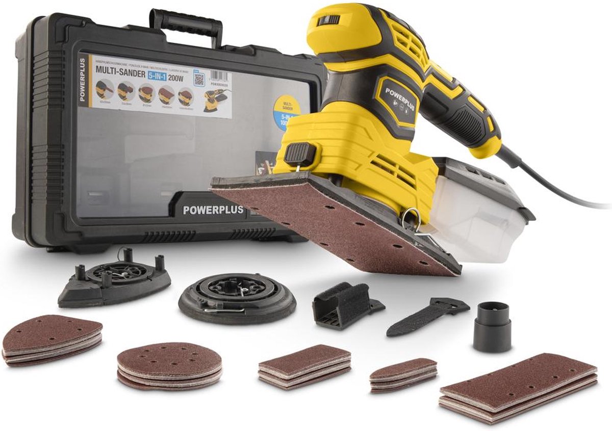 Powerplus elektrischer Handschleifer 5-in-1 powxbox026 – Schleifer 200 W – 100 Acc.