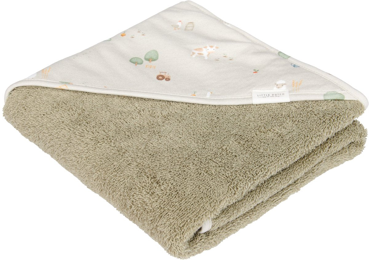 Little dutch badcape - 75 x75 - groen - little farm