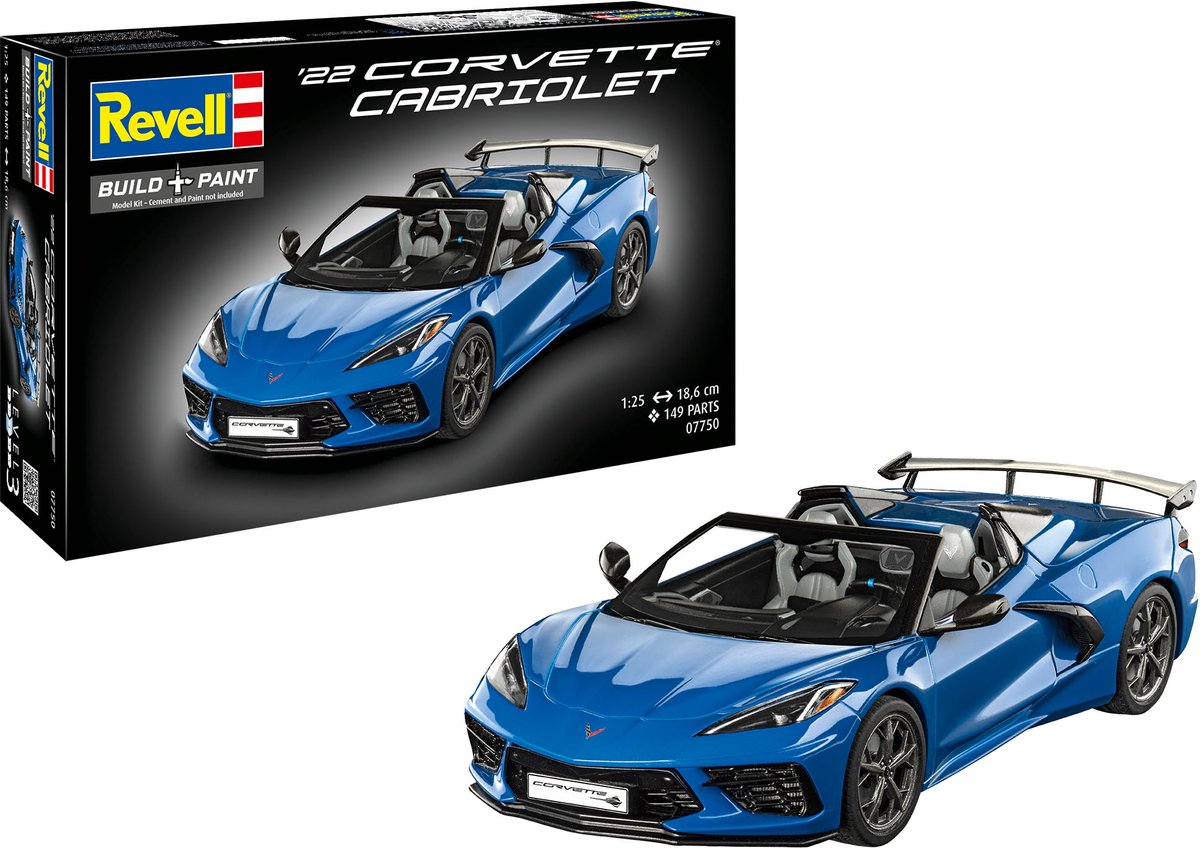 Revell modelbouwpakket corvette c8 cabriolet 1:25 - 149dlg.