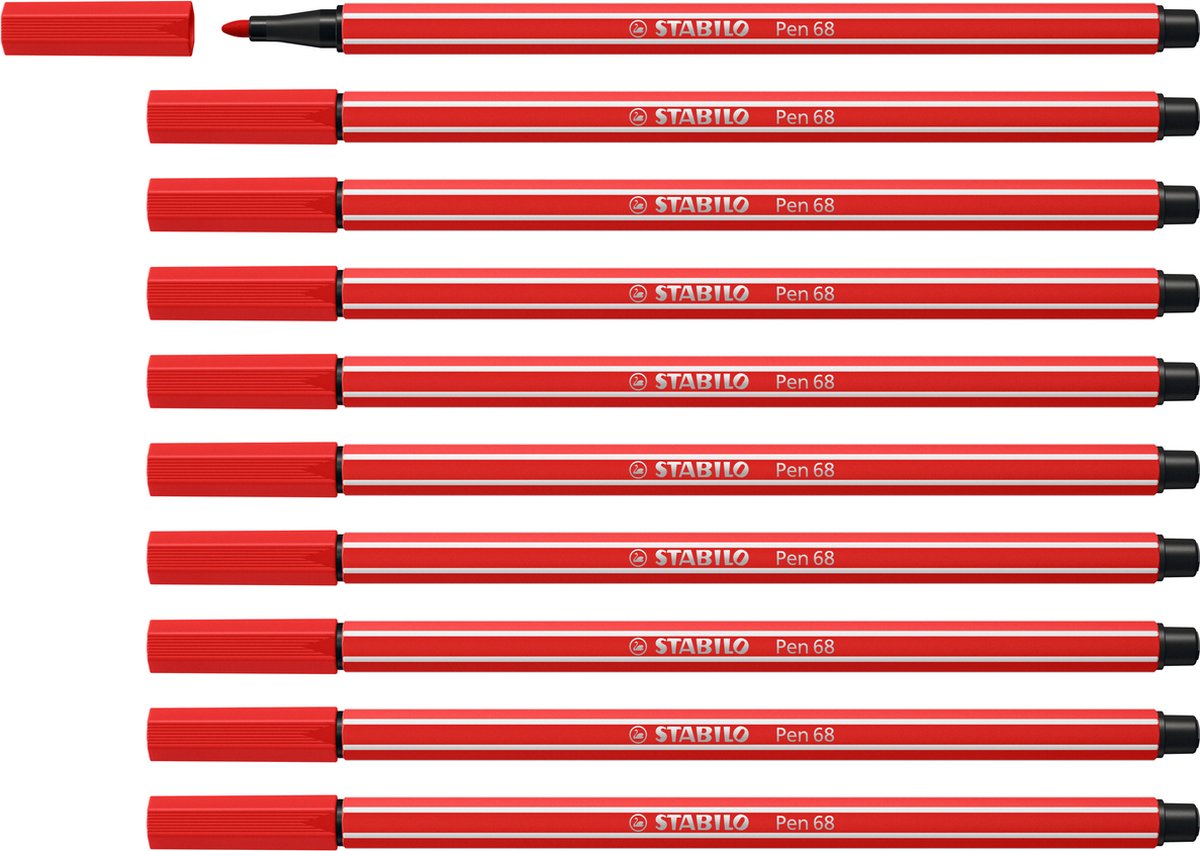 Stabilo Pen 68 - Premium-Filzstift - Karminrot - Box mit 10 Stück