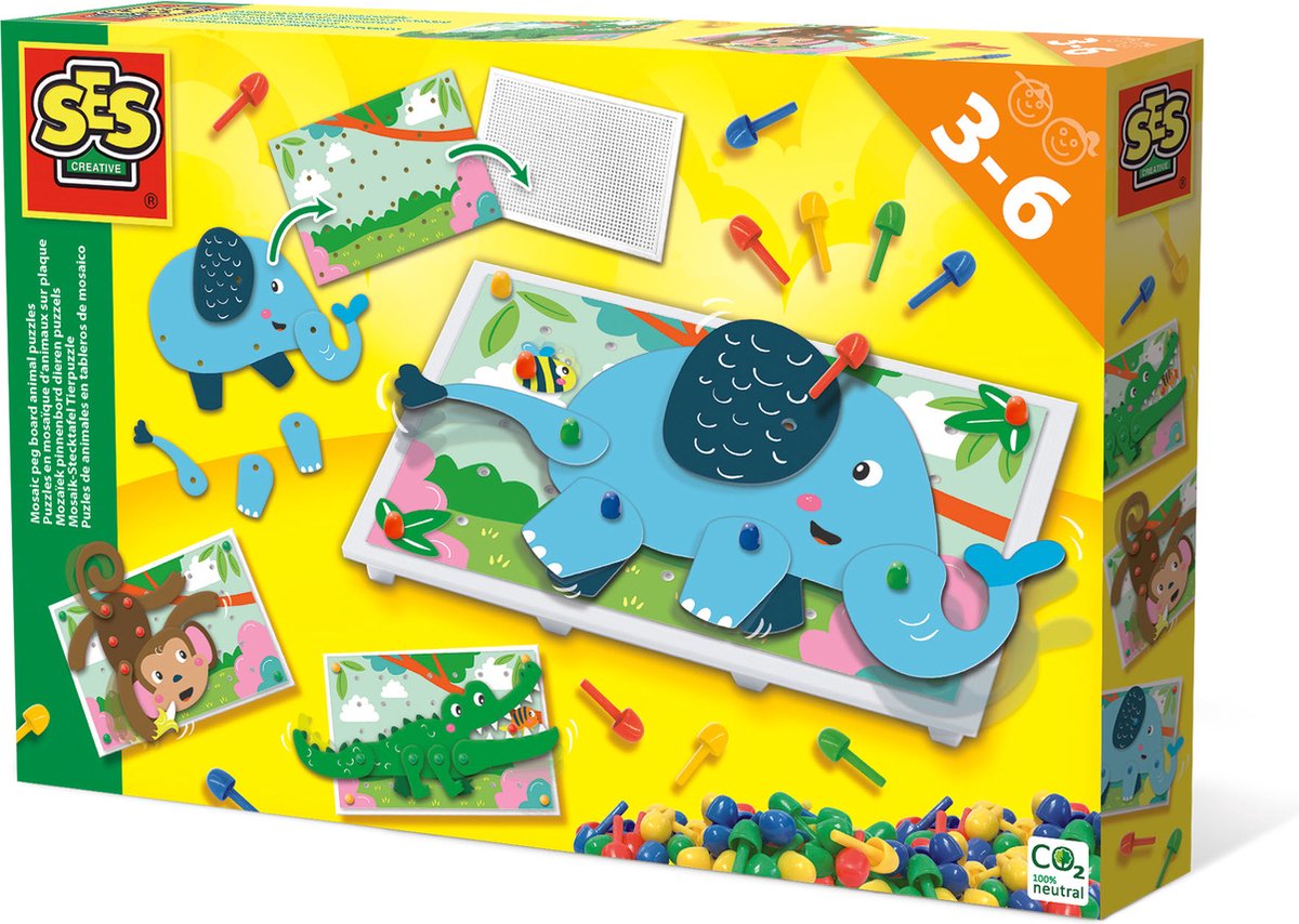 SES Ich lerne Mosaik-Tiere-Puzzle | 6 Stück