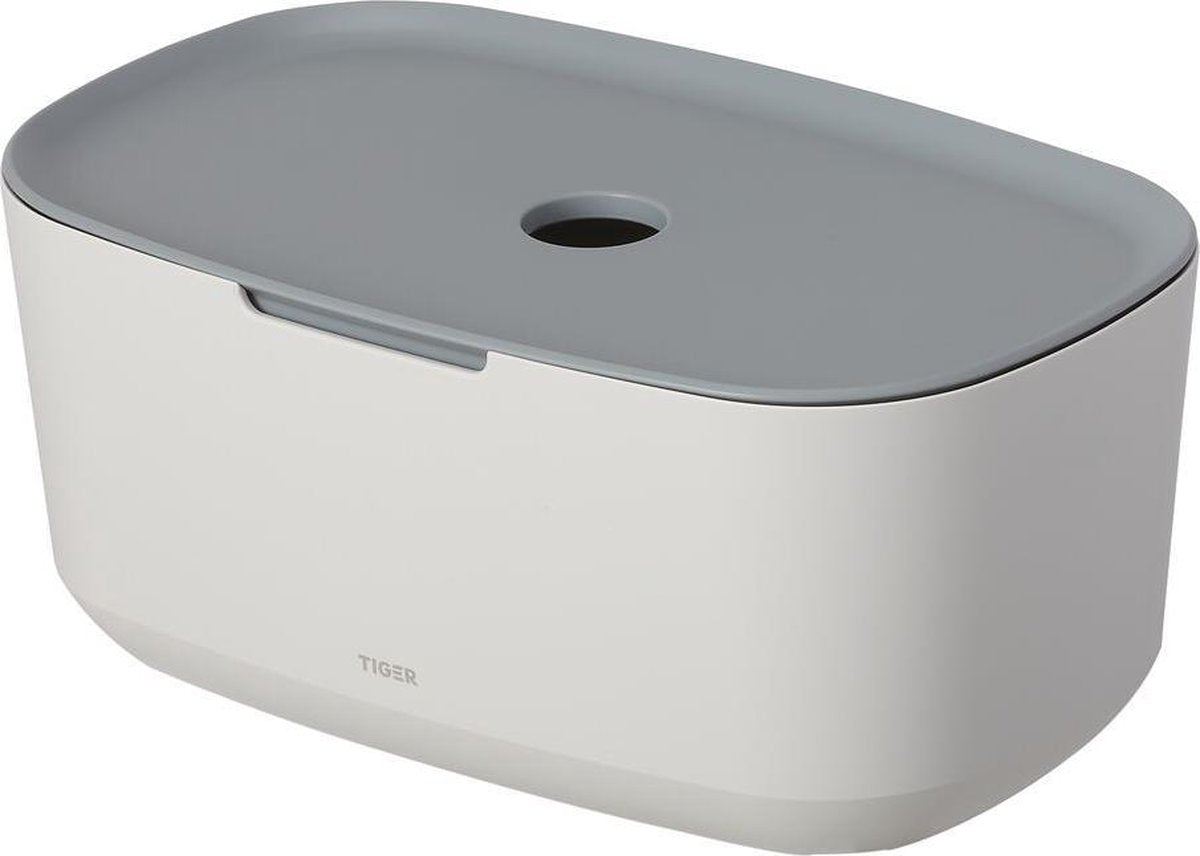 Tiger tess - opbergbox met deksel - wit lichtgrijs