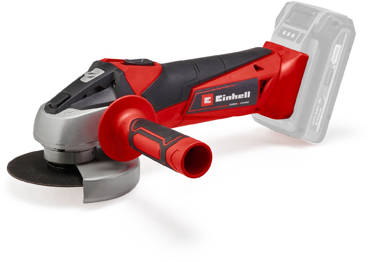 Einhell Akku-Winkelschleifer TC-AG 18 115 Li Solo – Power X-Change – 18 V Li-Ion – ø115 mm – 8.500 t min – max. Schnitttiefe: 28 mm - Sanftanlauf - exkl. Akku, Ladegerät und Schleifscheibe