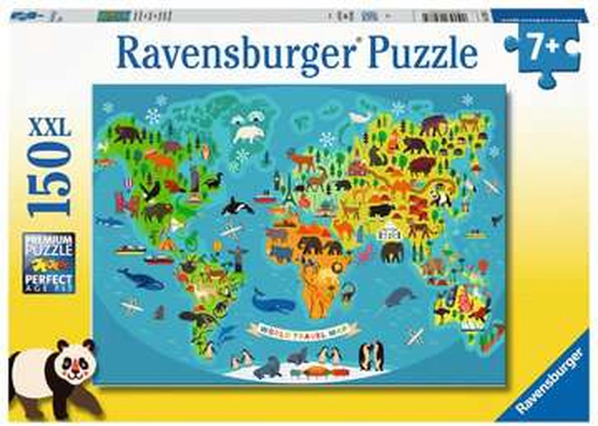 Ravensburger Puzzle Tierweltkarte - Puzzle - 150 Teile