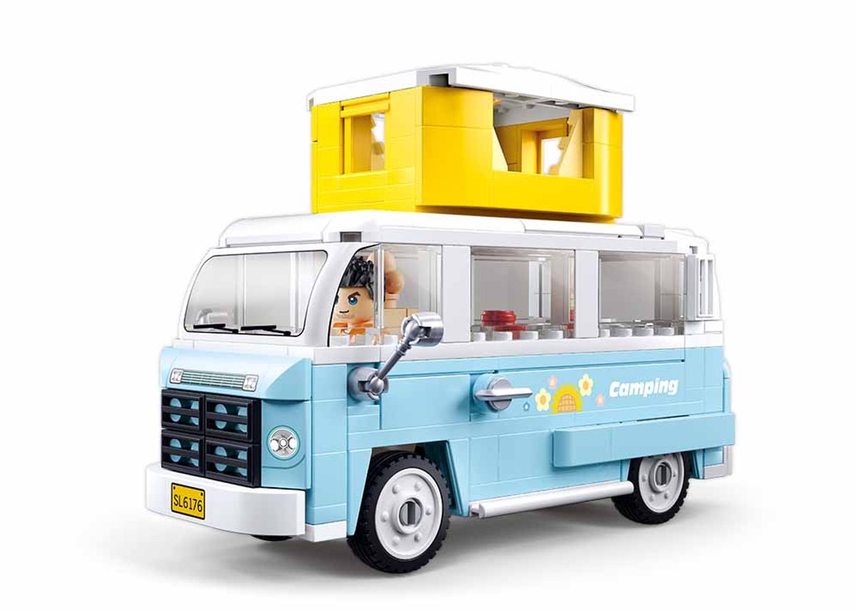 Sluban Modelbricks Camper Bus Bauspielzeug – Konstruktionsspielzeug Camper Modellbau – Baukasten mit 265 Bausteinen – M38-B1192 – ab 8 Jahren