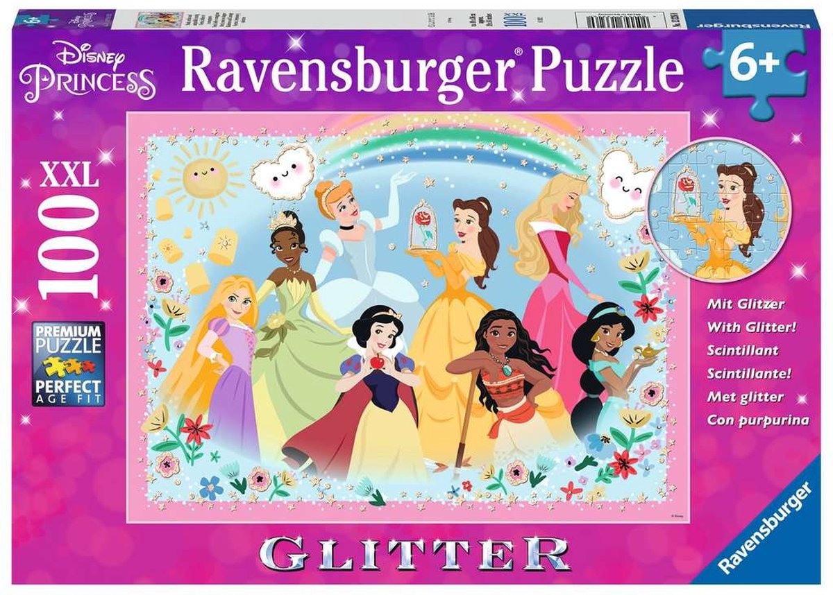 Ravensburger Disney Prinzessin Glitter -Puzzle, 100.. Xxl