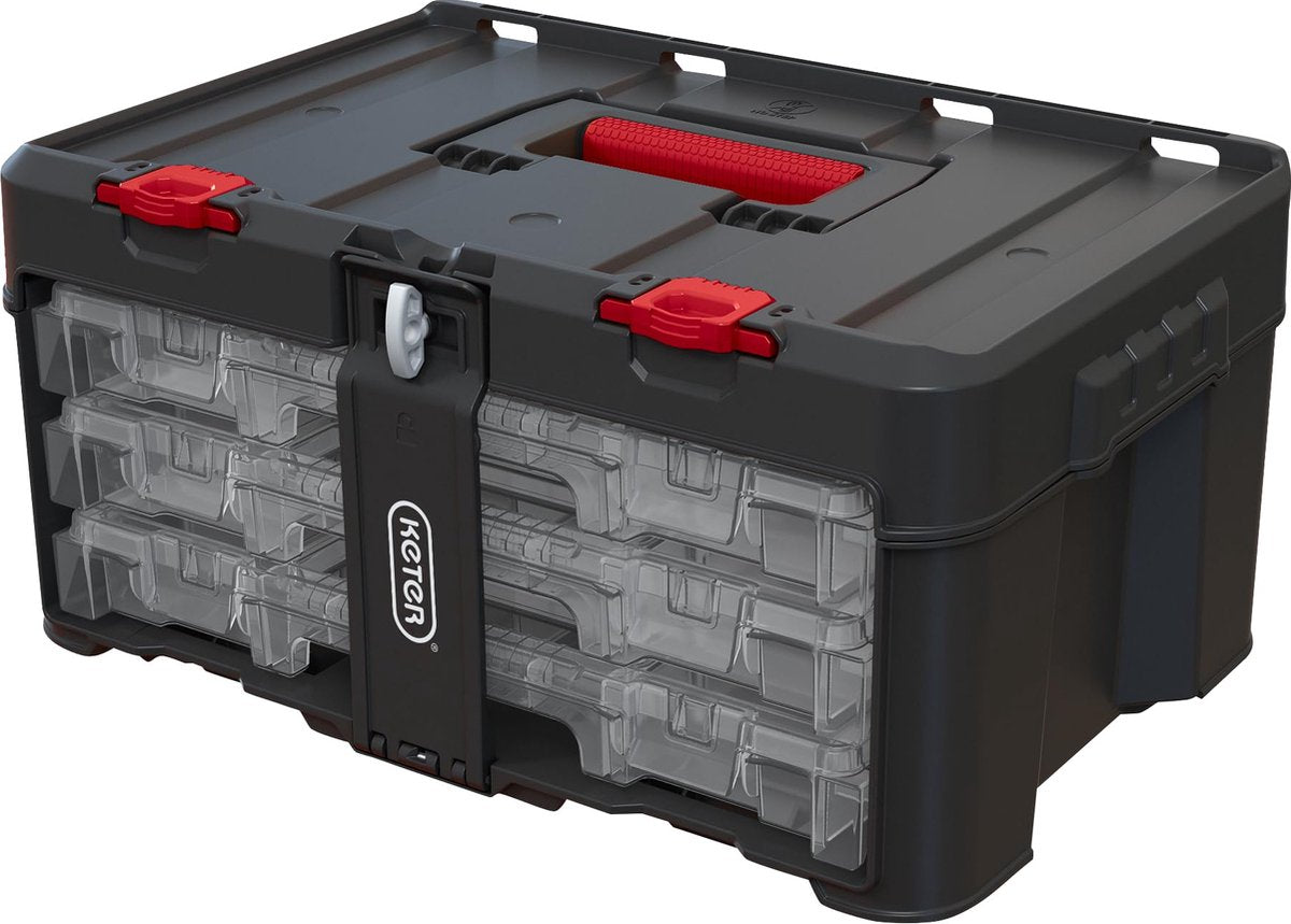 Markenloser Sans-Marque-Werkzeugkasten Keter Stack'n'Roll aus Polycarbonat, 48,1 x 23,3 x 33,2 cm