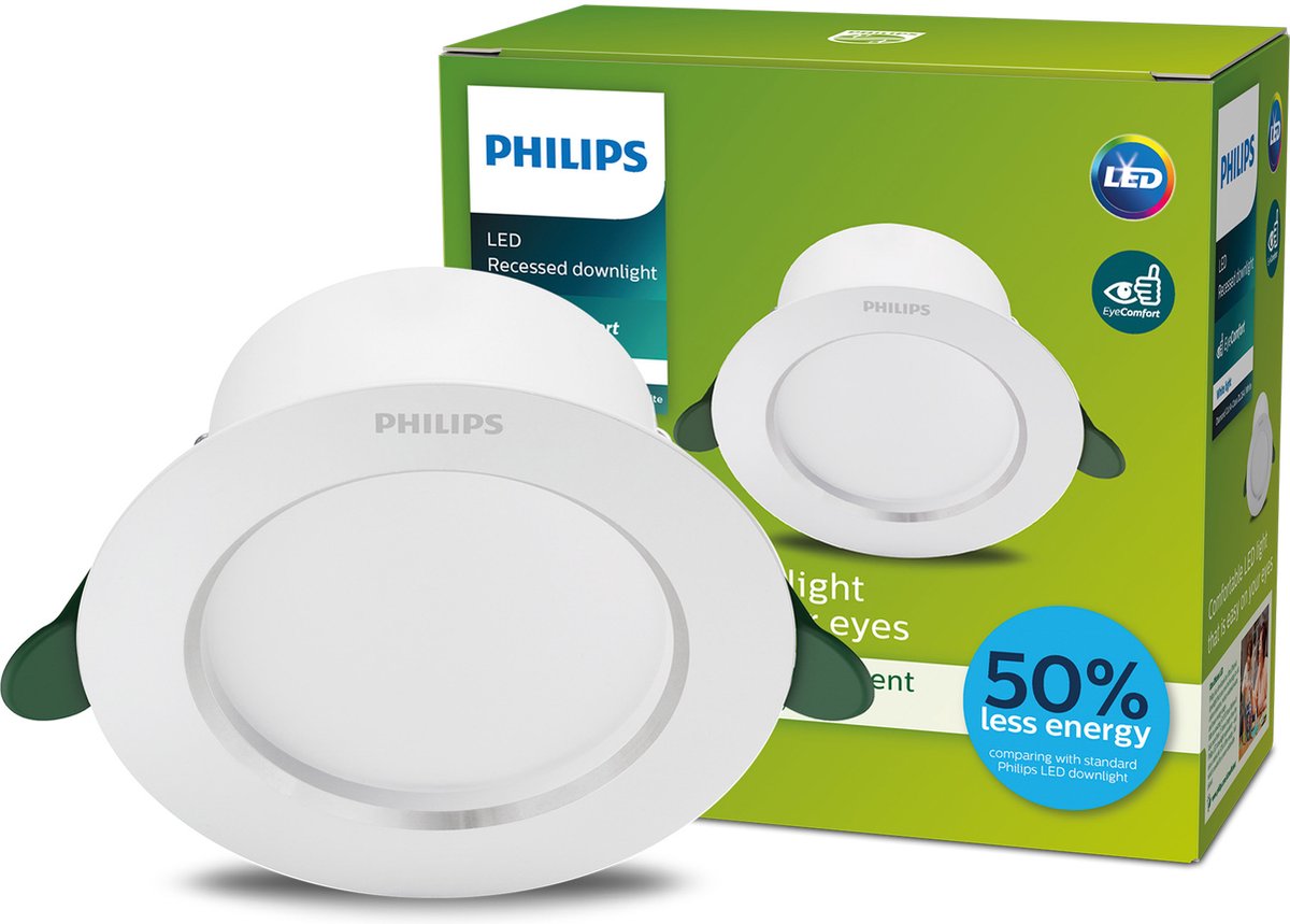 Philips led philips diamond cut ultra efficient - downlight - energiezuinig - 2w - helderwit licht - bespaar op energiekosten