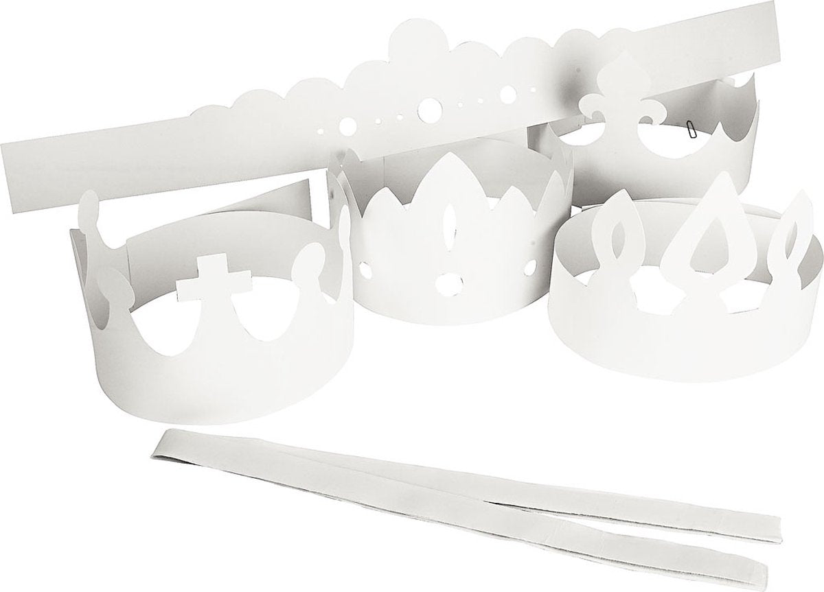 Creativ Firmenkronen, H: 10-16,5 cm, L: 60 cm, 230 g, weiß, 5 Stück 1 Box