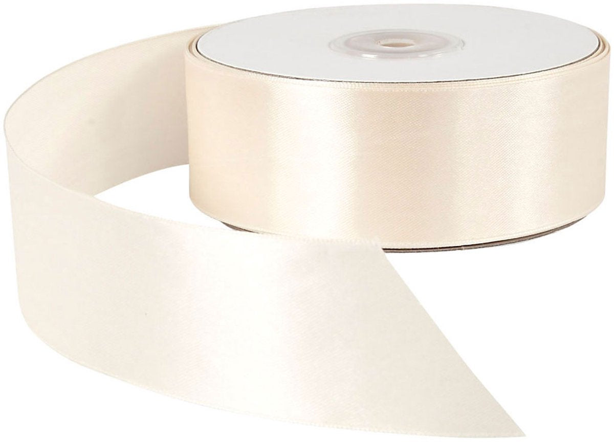 Kreativfirma Satin Ribbon Creme, 50 m