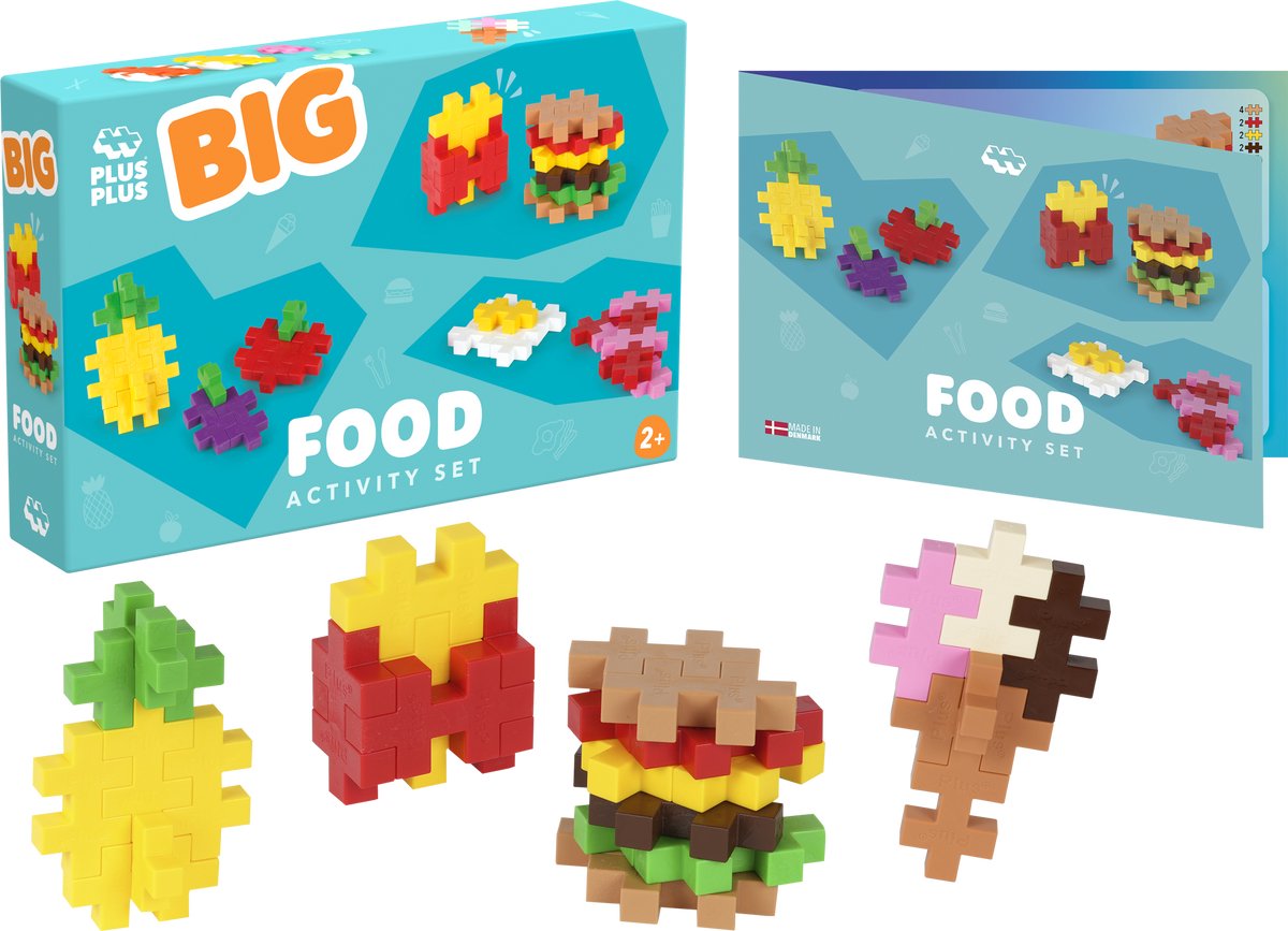 Plus-Plus große Aktivität – Snacks selbst herstellen – 3993 – Bauspielzeug – Konstruktionsspielzeug – Set mit 50 Bausteinen – ab 1 Jahr