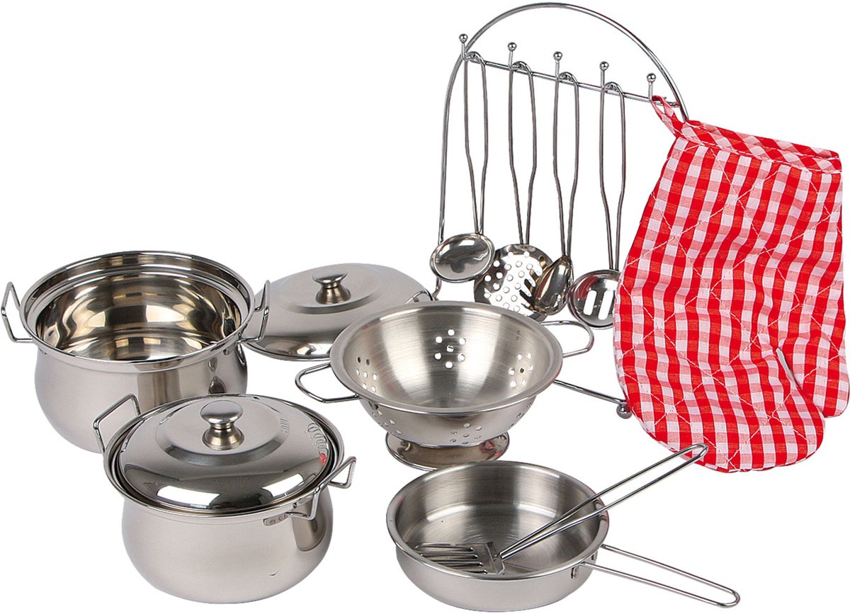 Small Foot - Kinderkochgeschirr-Set aus Metall, 13-teilig.