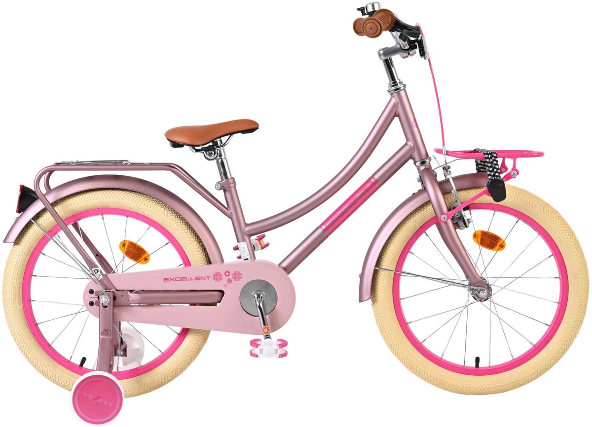 Volare Excellent Kinderfahrrad - Mädchen - 18 Zoll - Weiß - 95% versammelte sich