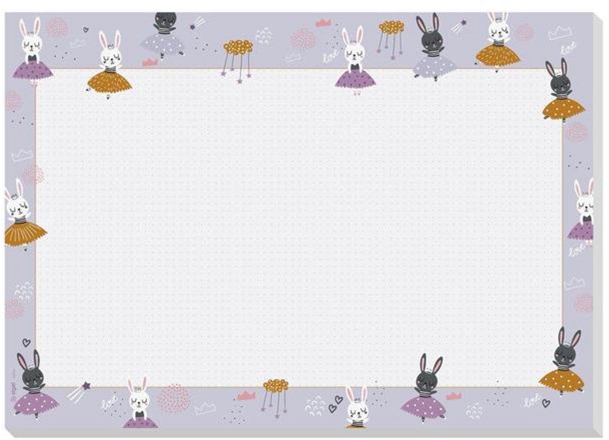 Sans Marque Sigel-Schreibtischunterlage ohne Marke – Hasen-Ballerinas – Größe A3 – 30 Blatt zerreißbar – si-ho920