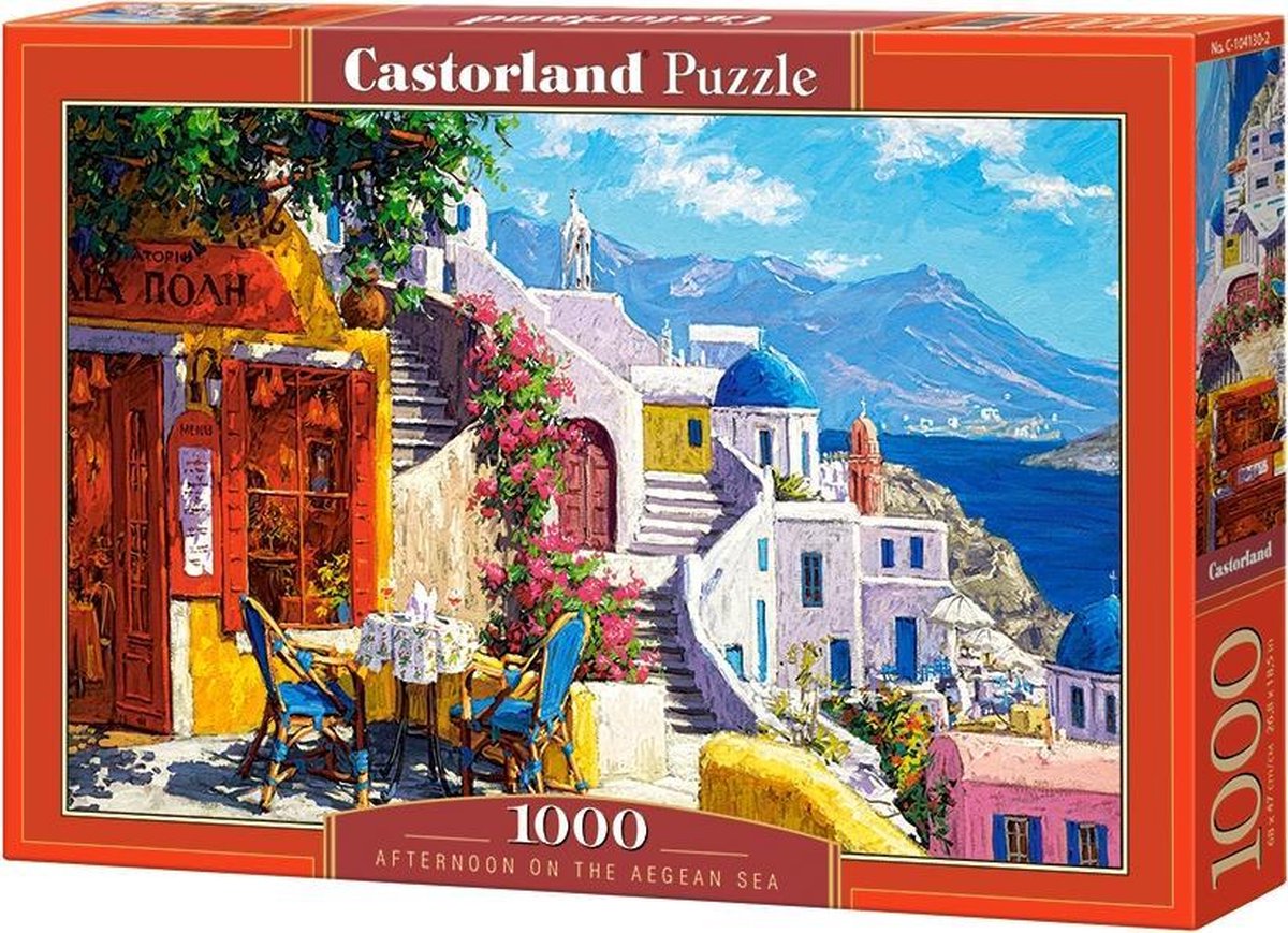 Castorland afternoon on the aegean sea – puzzel – 1.000 stukjes – satijnen afwerking – perfecte pasvorm – europese kwaliteit
