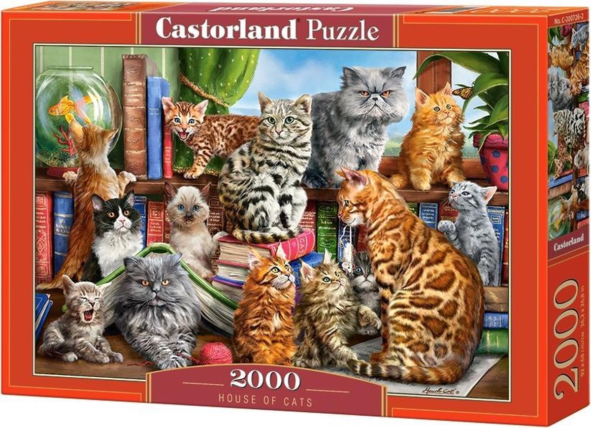 Castorland Haus der Katzen – Puzzle – 2.000 Teile – Satin-Finish – perfekte Passform – europäische Qualität
