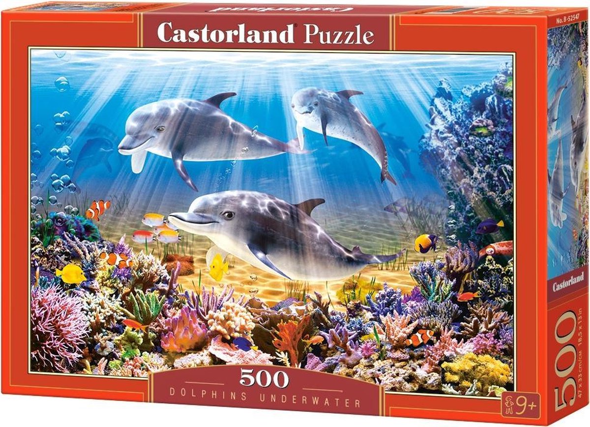 Selecta Castorland Puzzle Delfine unter Wasser, 500 Teile.