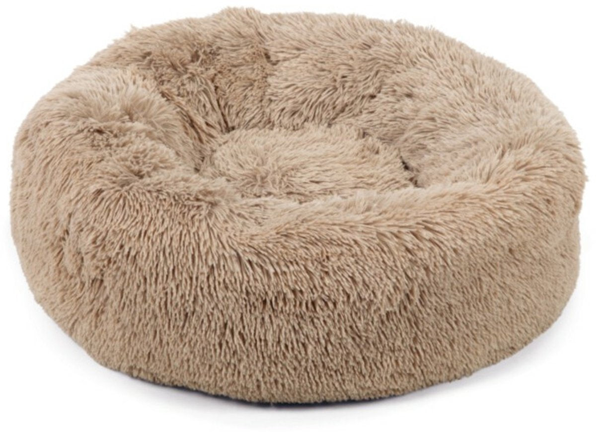 Beeztees yali - hondenmand - pluche - fluffy - beige - diam. 70 cm