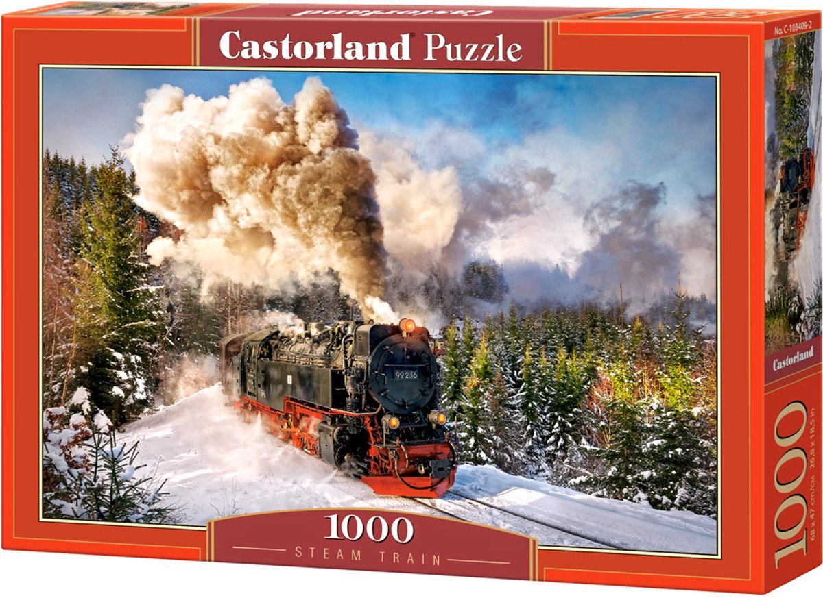 Castorland Dampfeisenbahn – Puzzle – 1.000 Teile – Satin-Finish – perfekte Passform – europäische Qualität