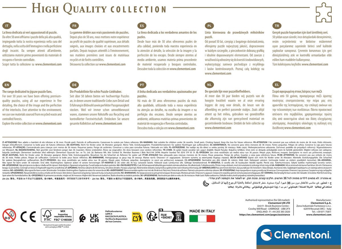 Ty Clementoni Blaue Straße von Chefchaouen – Blaue Straßen – Puzzle 500 Teile für Erwachsene – Puzzle HQC High Quali Collection ab 10 Jahren