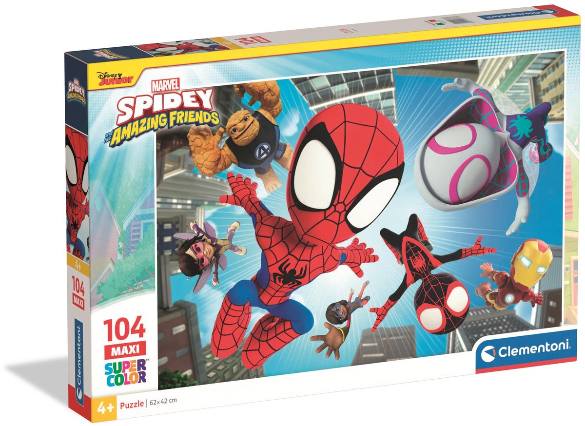 Clementoni Puzzle Maxi Spidey und seine erstaunlichen, 104 Teile.