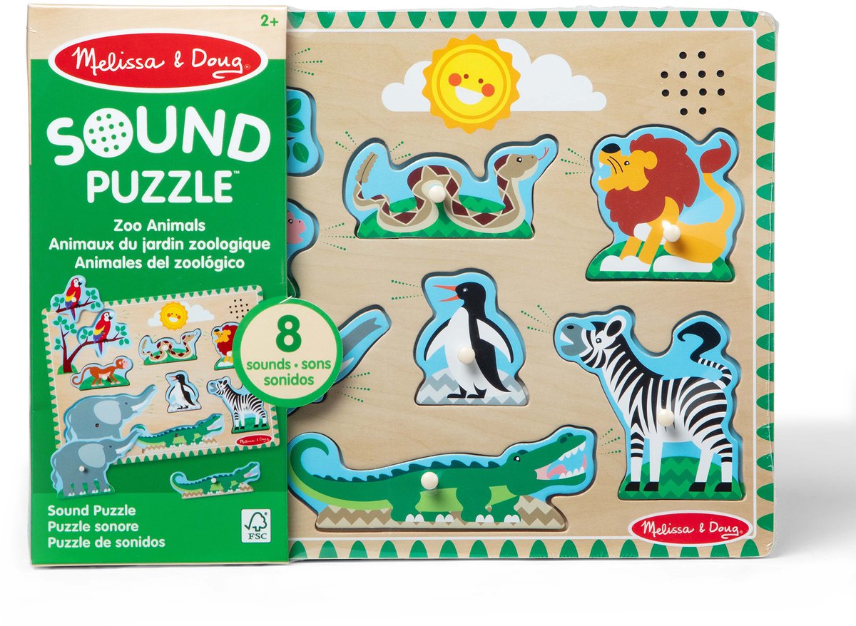 Melissa Doug – Klangpuzzle aus Holz – wilde Tiere