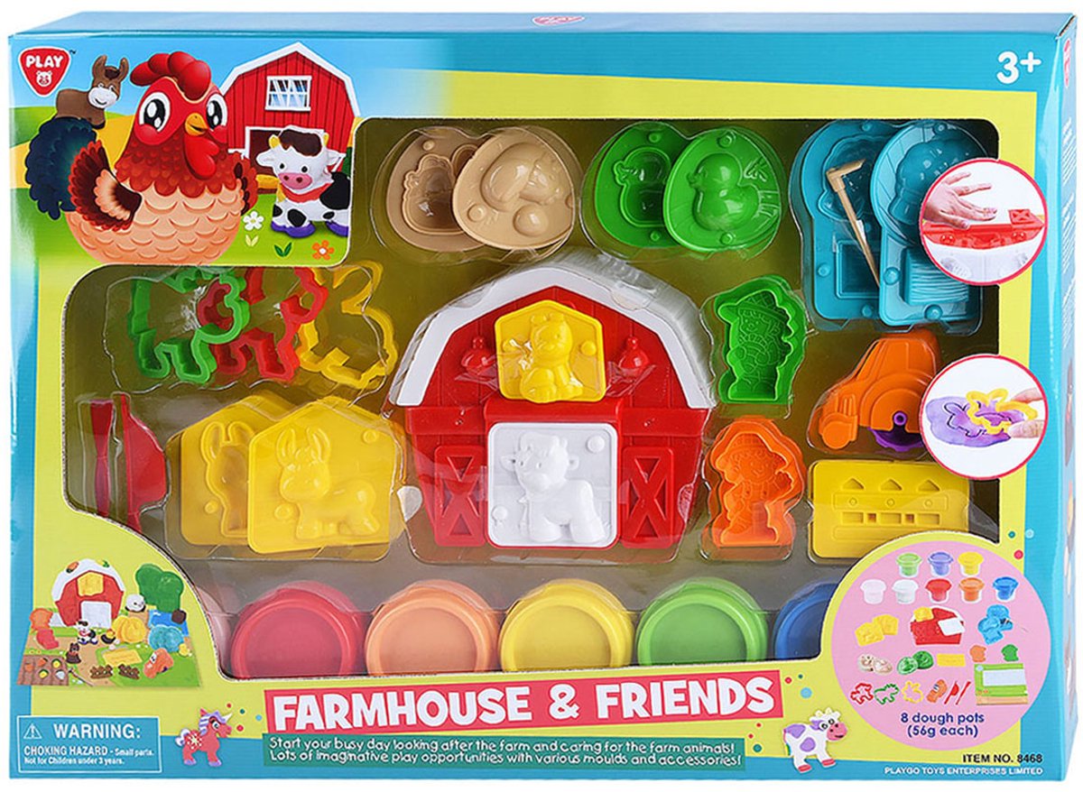 Playgo Farm and Friends Ton-Set – 8 Tontöpfe