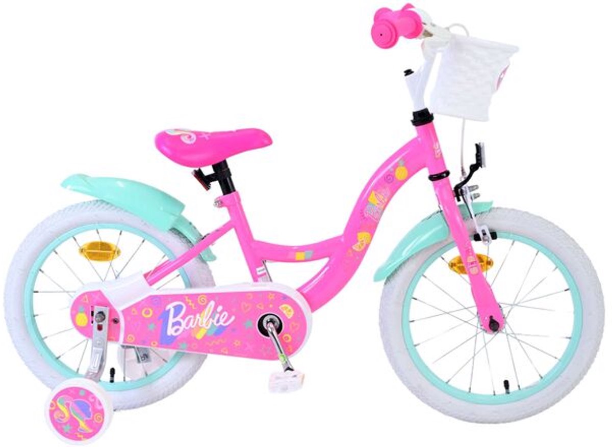 Barbie Kinderfahrrad - Mädchen - 16 Zoll - Pink - Zwei Handbremsen