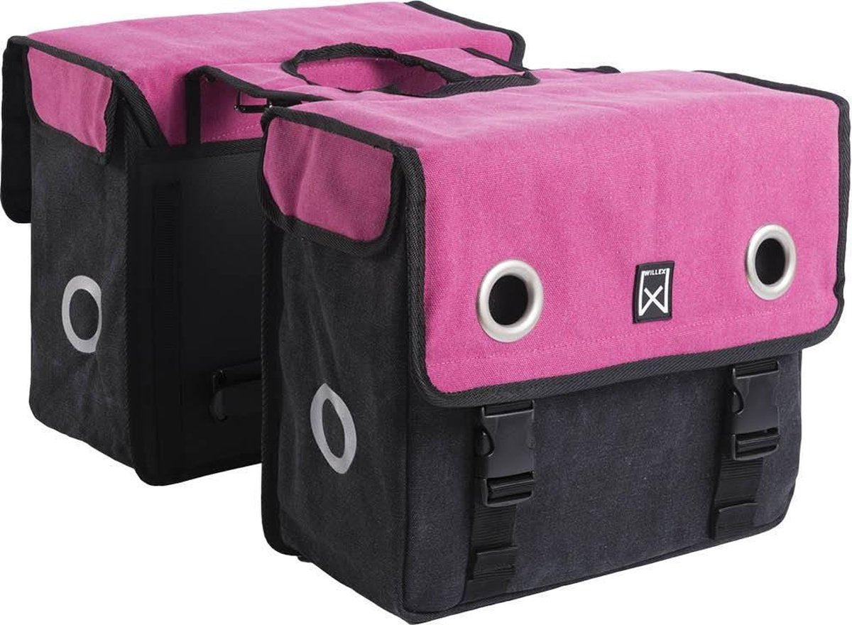 Willex Canvas Doppeltasche rosa schwarz