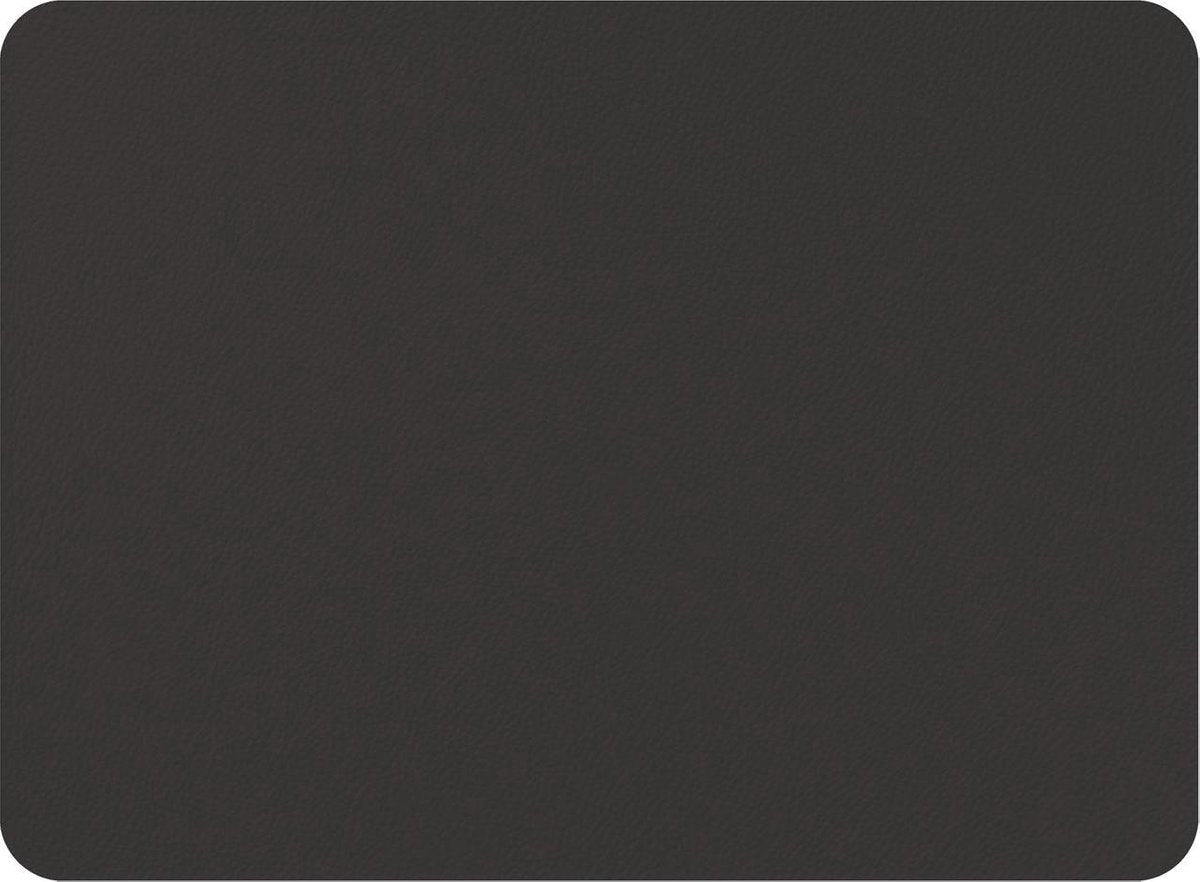 Mesapiu Tischsets Lederoptik - Schwarz - Rechteck - 6er-Set