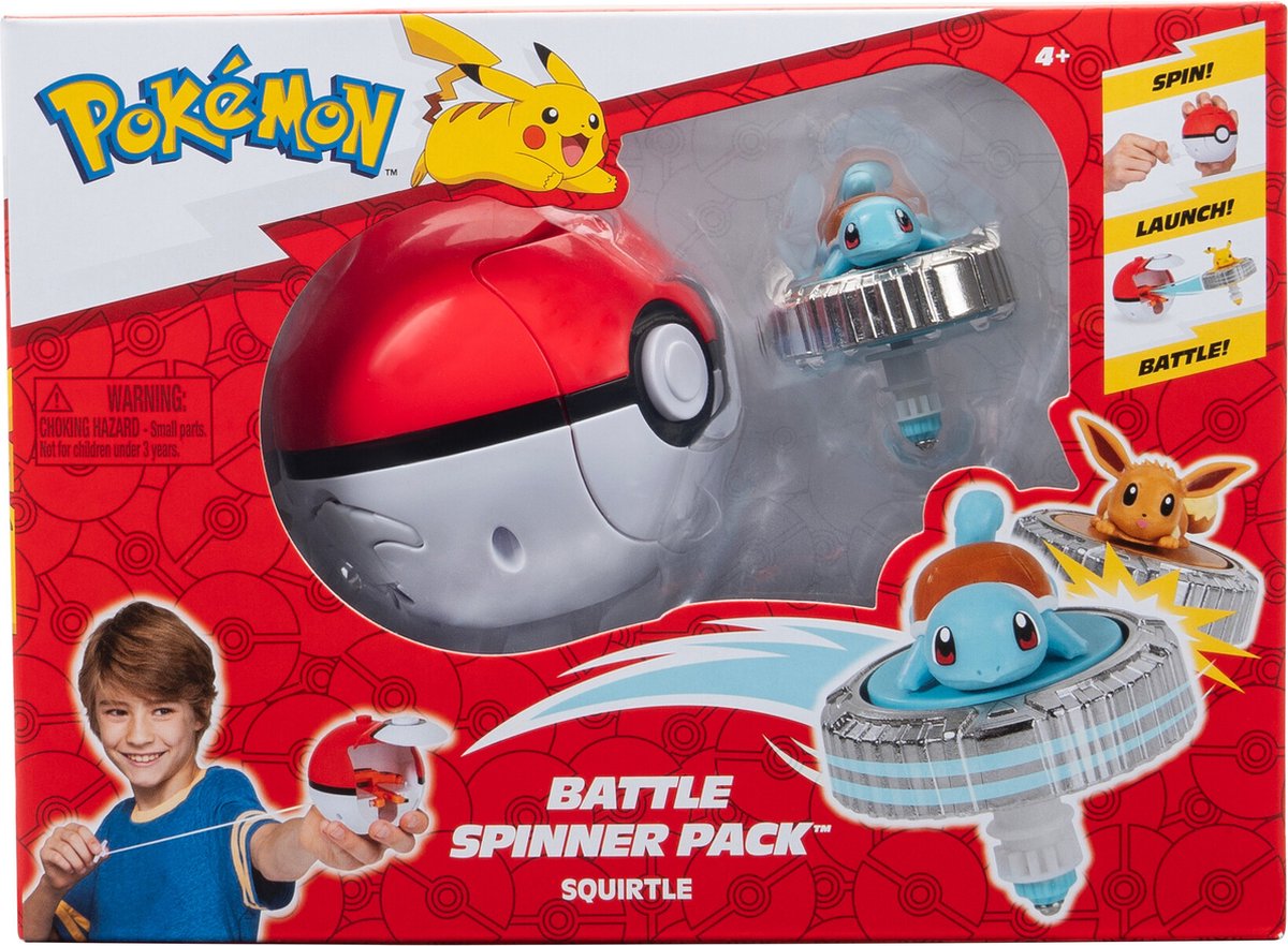 Pokémon Battle Spinner Einzelpackung Squirtle Pokéball | 3 Stück