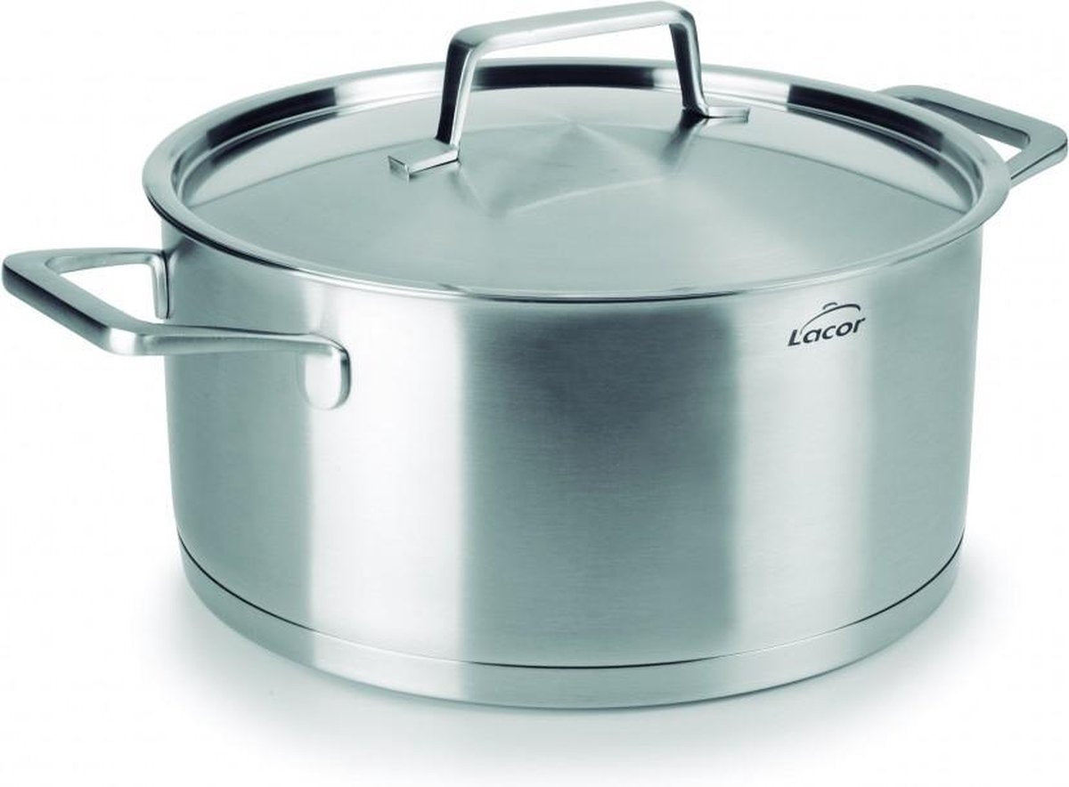 Lacor Foodie-Kochpfanne mit Deckel – ø 20 cm – 3 l – Edelstahl