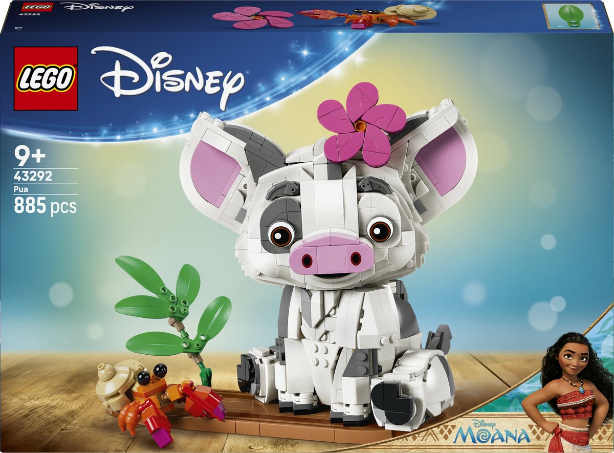 Lego ǀ disney vaiana pua bouwbaar dieren speelgoed voor kinderen en decoratie 43292