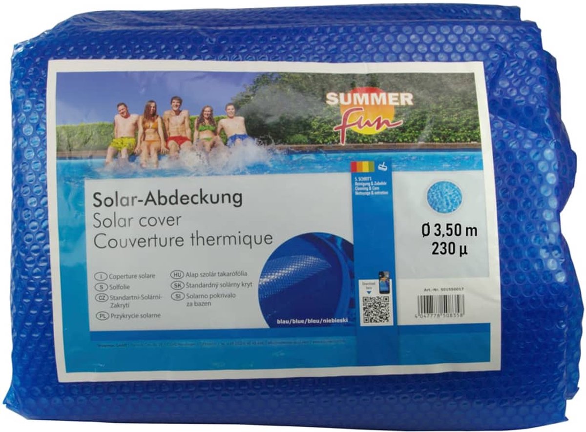 Sommerspaß Sommer - Spaß - Sommer-Poolabdeckung - Solar - rund - 350 - cm - PE - Blau