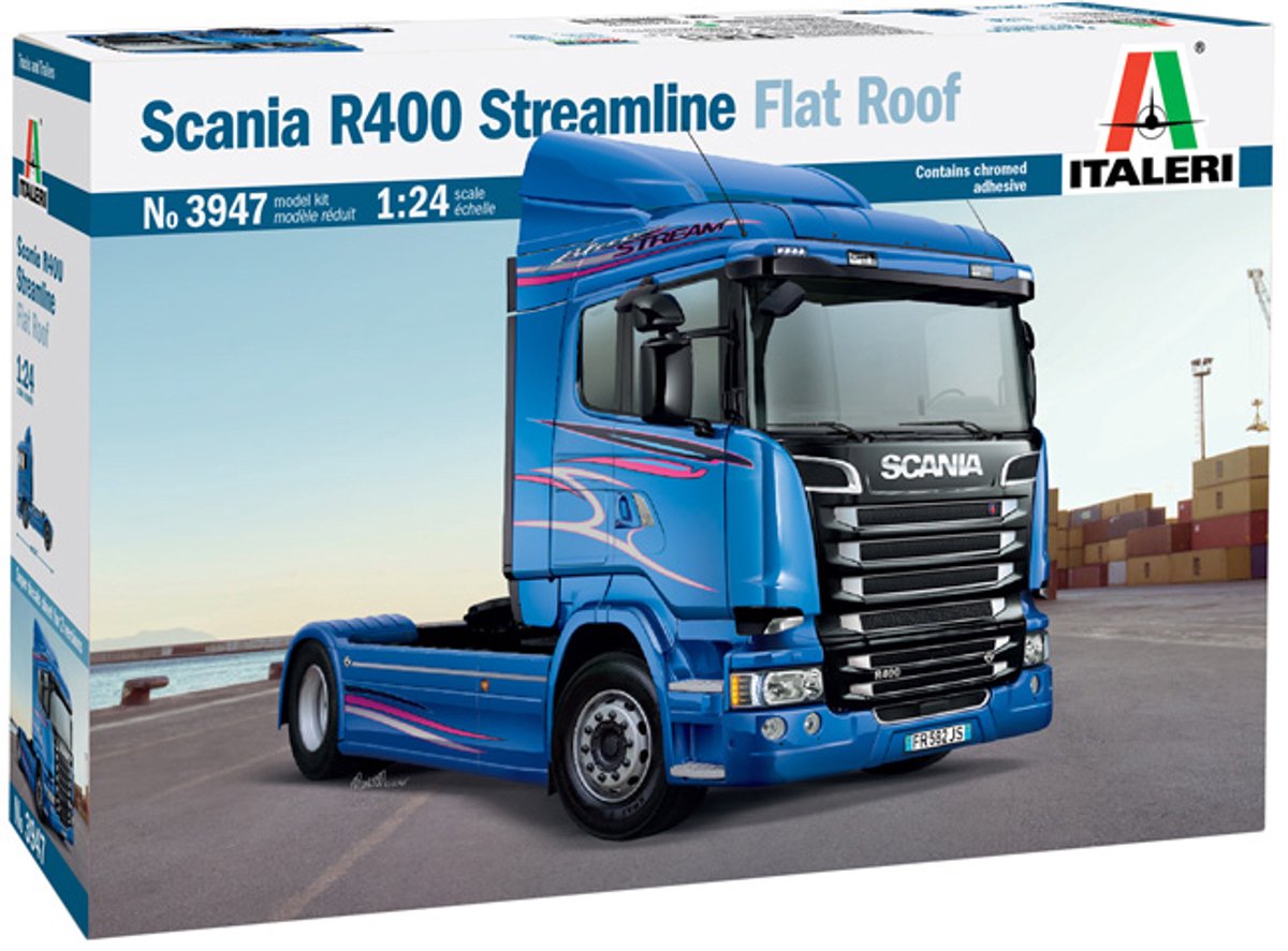 Italeri Modellbausatz LKW – 3947 Scania R400 Streamline Flachdach aus Kunststoff – 1:24 – Modellbau
