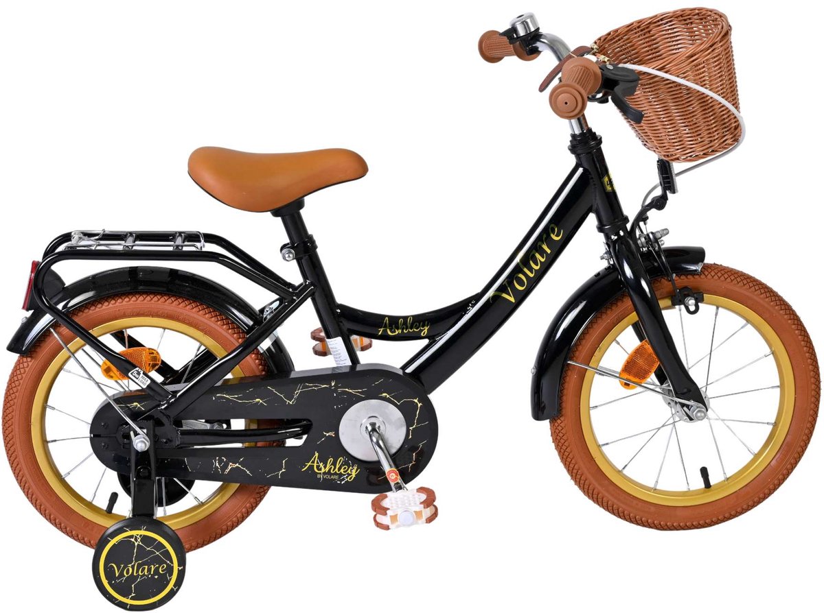Volare Ashley Kinderfahrrad – Mädchen – 14 Zoll – Schwarz