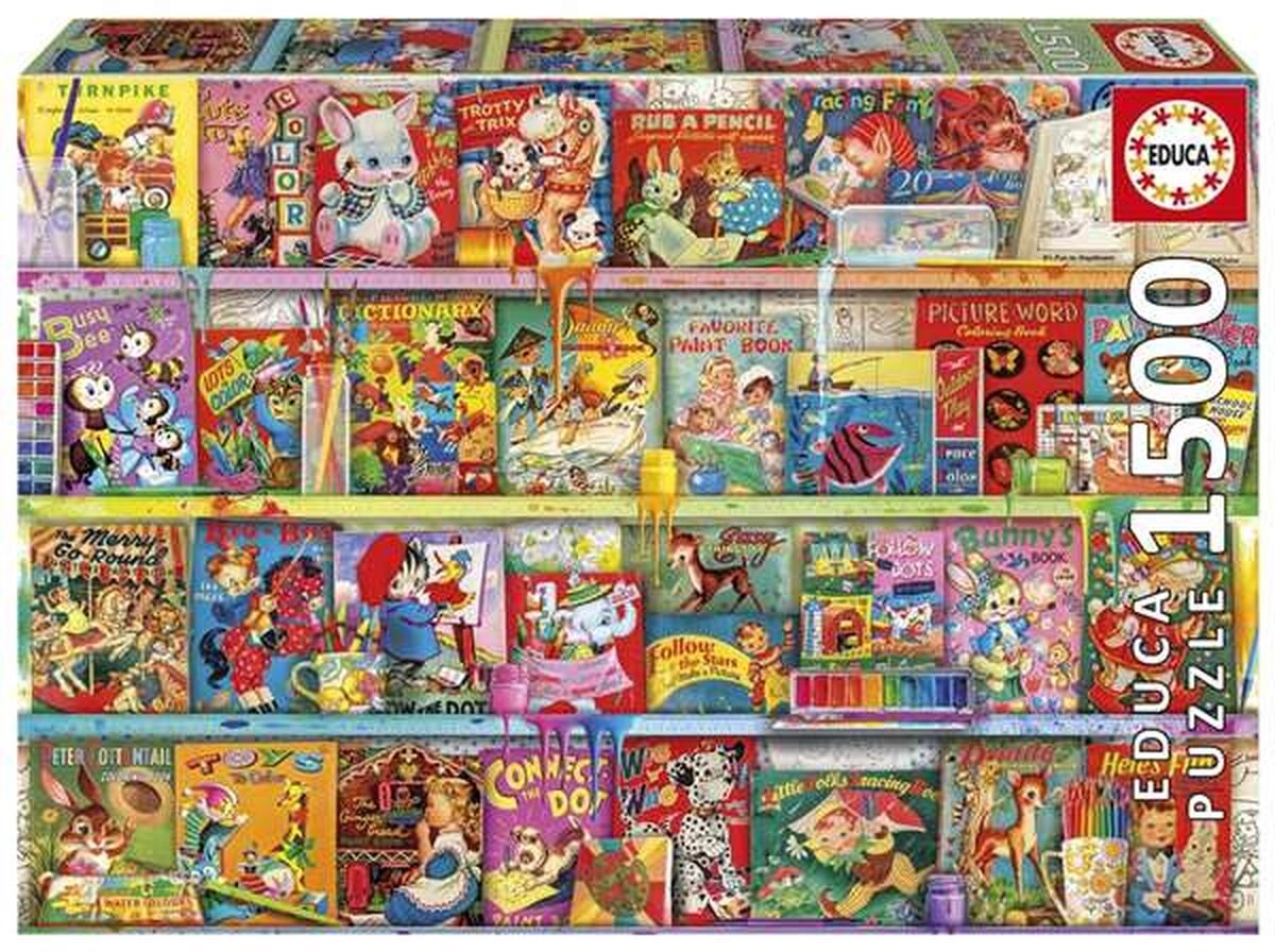 Educa-Puzzle „The Kitschy Funbook Nook“ – 1500-teiliges Puzzle für Erwachsene.