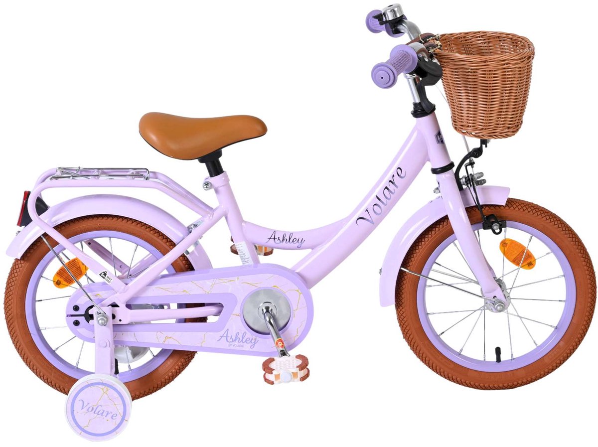 Volare Ashley Kinderfahrrad – Mädchen – 14 Zoll – Flieder