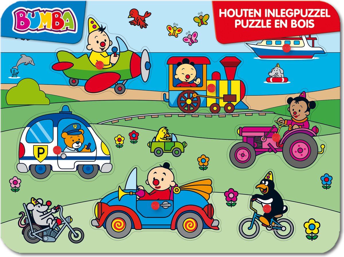 Studio 100 Bumba-Holzeinlegepuzzle – Fahrzeuge