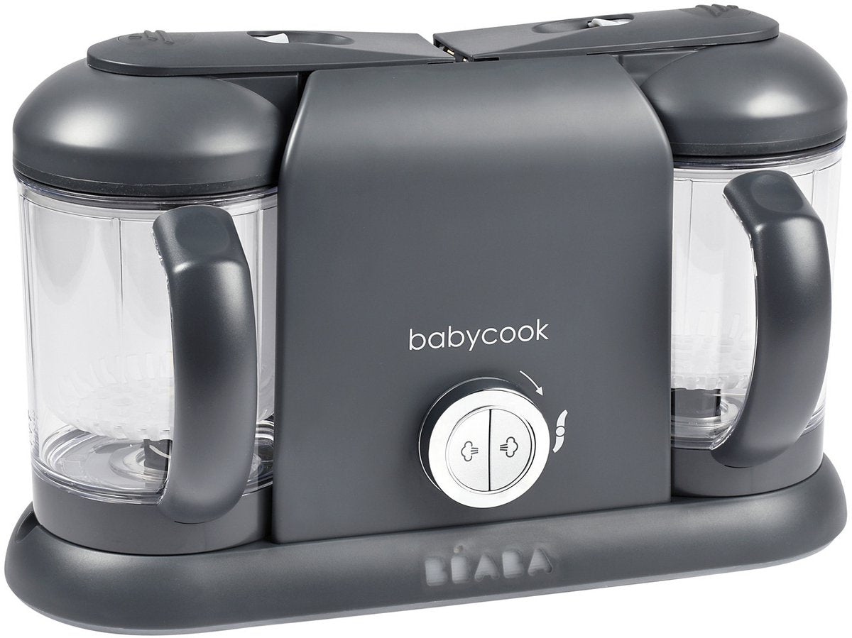 Béaba babycook® duo – 4-in-1 Dampfgarer und Babynahrungszubereiter – zwei große Schüsseln – Grau – Küchenmaschine